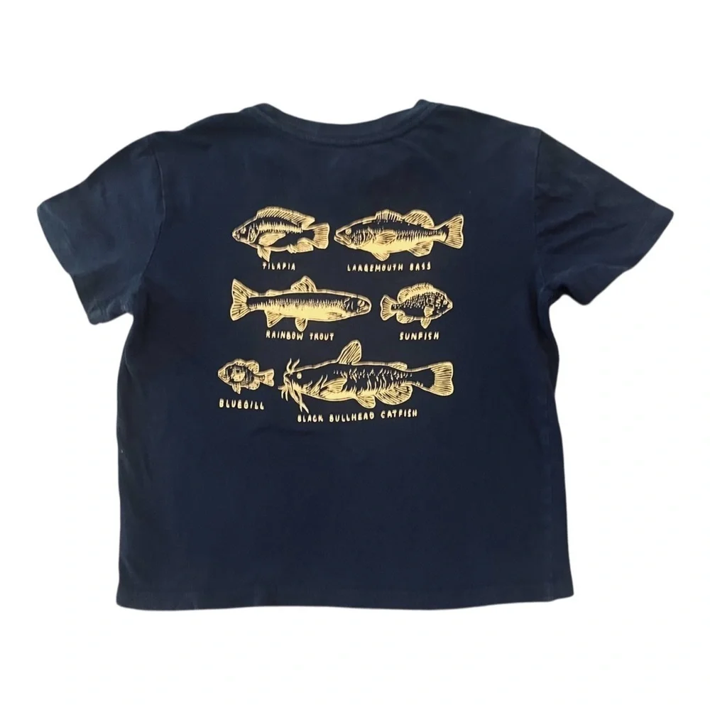 Old Navy cotton navy blue graphic design T-shirt Boys S (6-7) round neck
